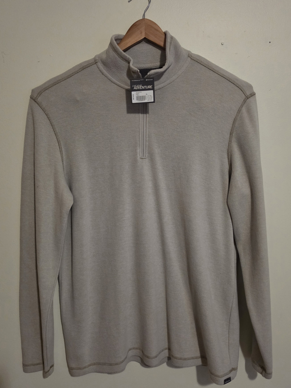Eddie Bauer Men's Quarter-Zip Pullover Sweater - Light‎ Taupe
